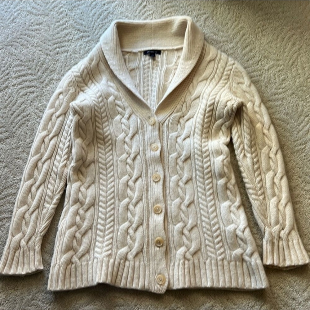 Womens Lands End Fisherman Sweater